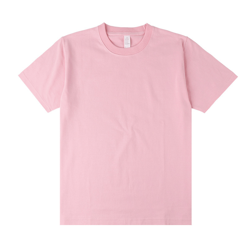 Tee-shirt homme uni rose pastel à col rond