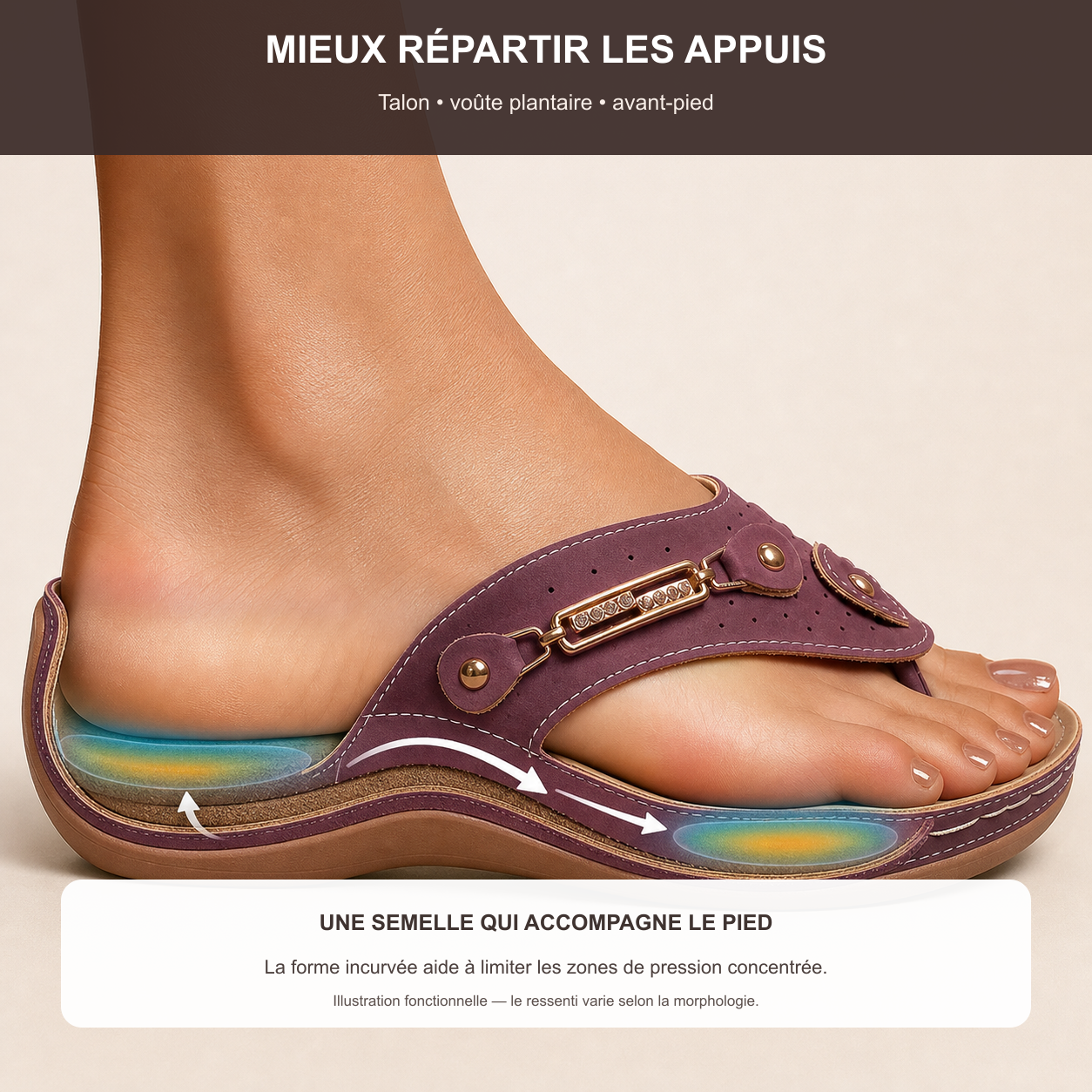 R&eacute;partition des appuis du talon &agrave; l&rsquo;avant-pied