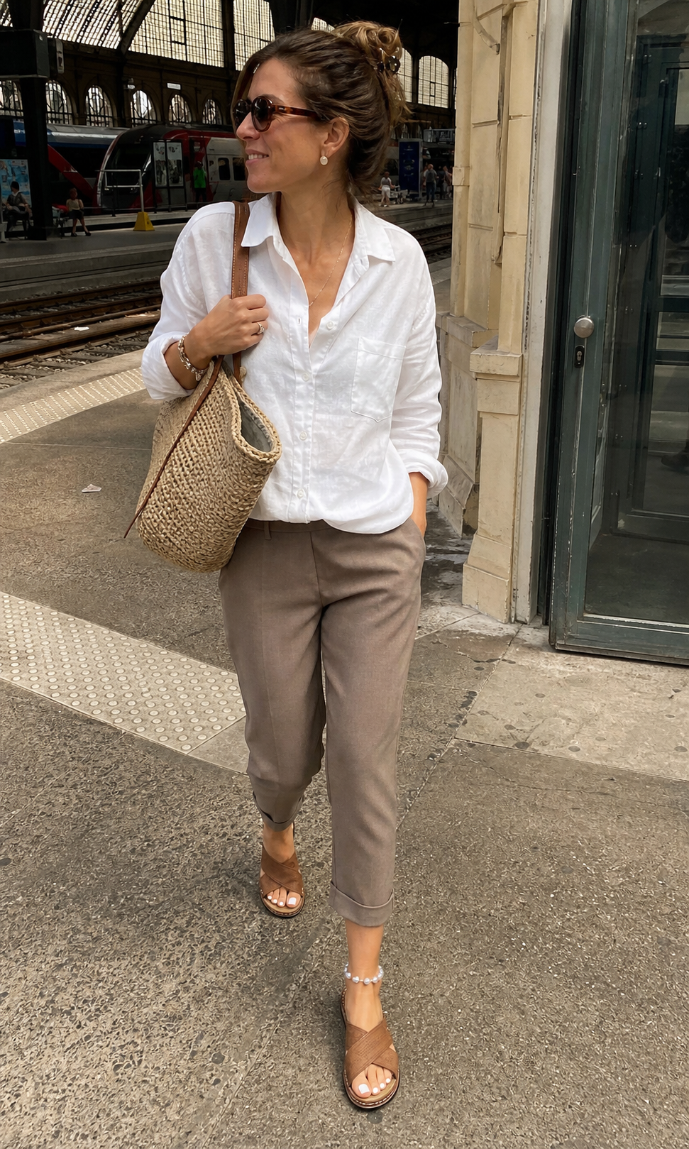 Inspiration voyage en train avec les sandales camel