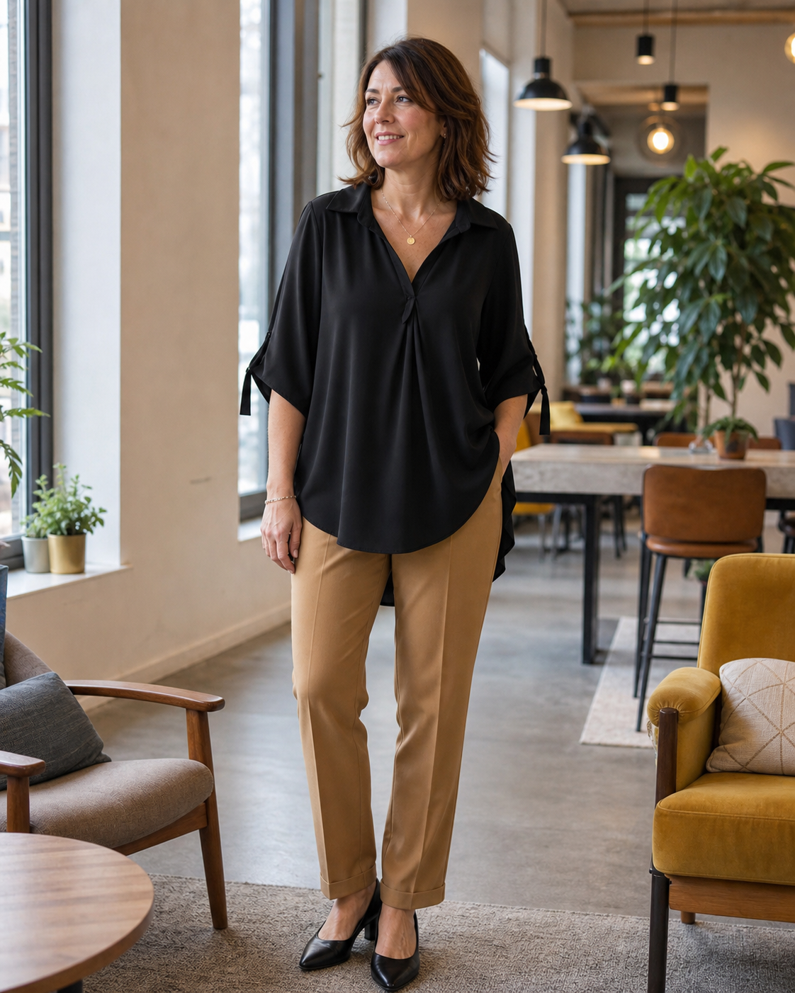 Tunique femme portée dans une scène quotidienne en France, exemple 6
