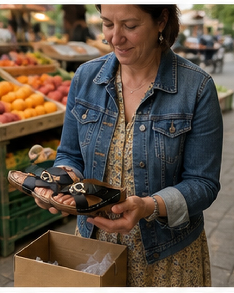 Nathalie B. porte les mules noires à Bordeaux