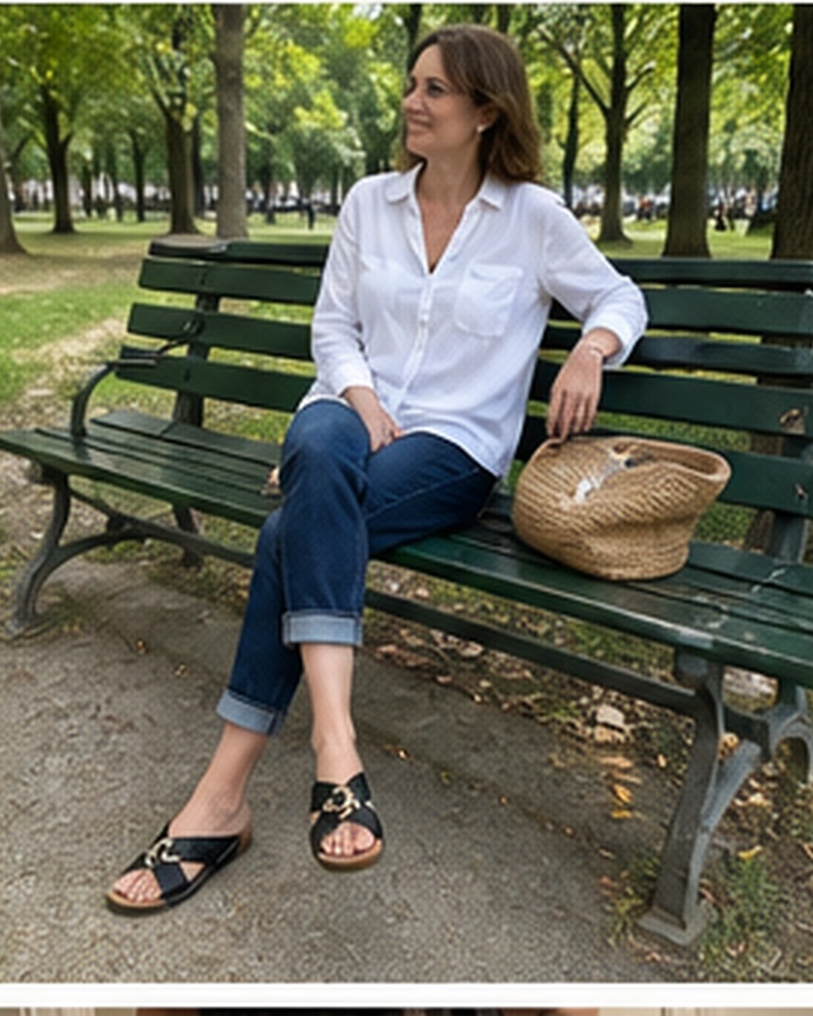 Céline P. porte les mules noires à Rennes