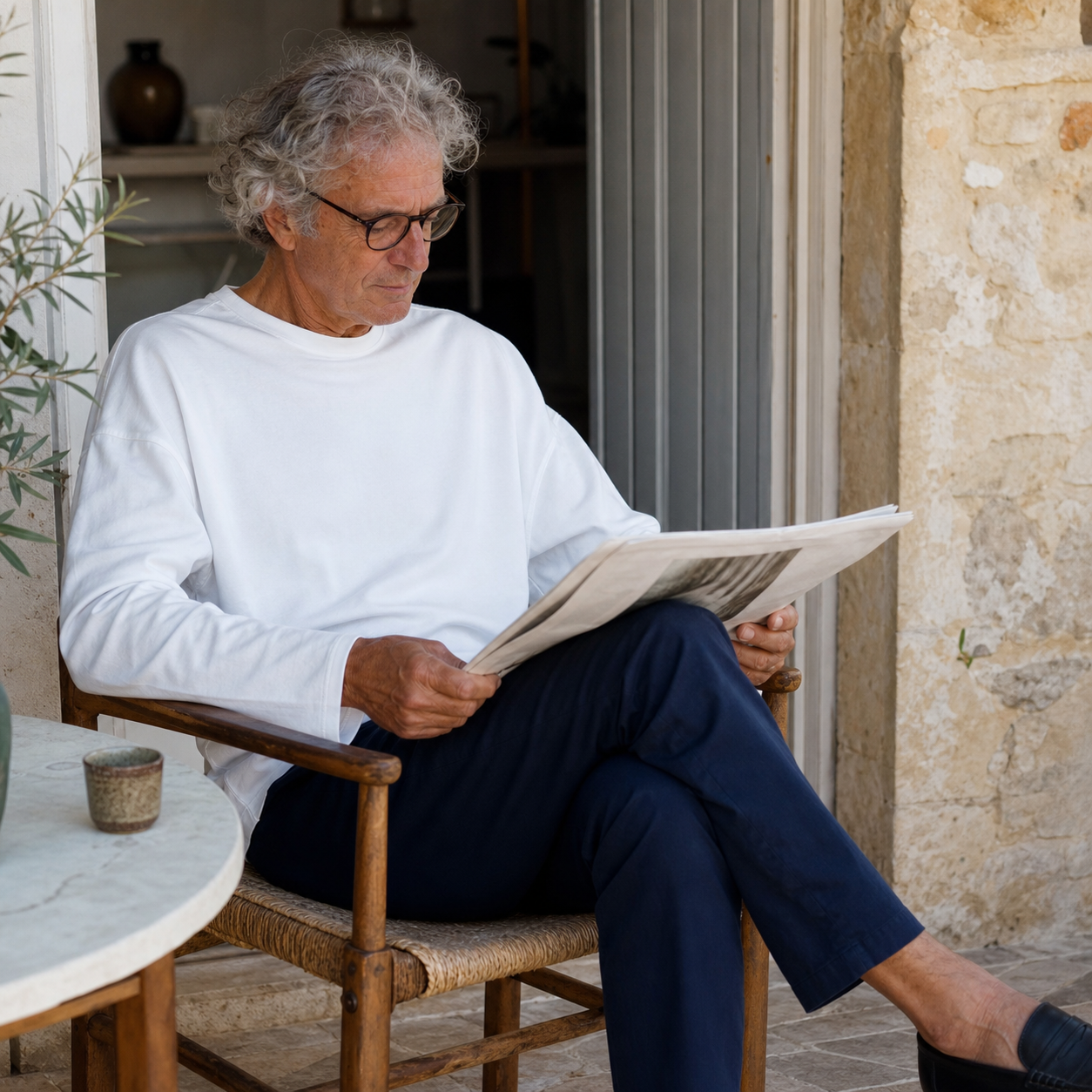 Homme en France portant l&rsquo;un des mod&egrave;les dans une sc&egrave;ne quotidienne, exemple 4