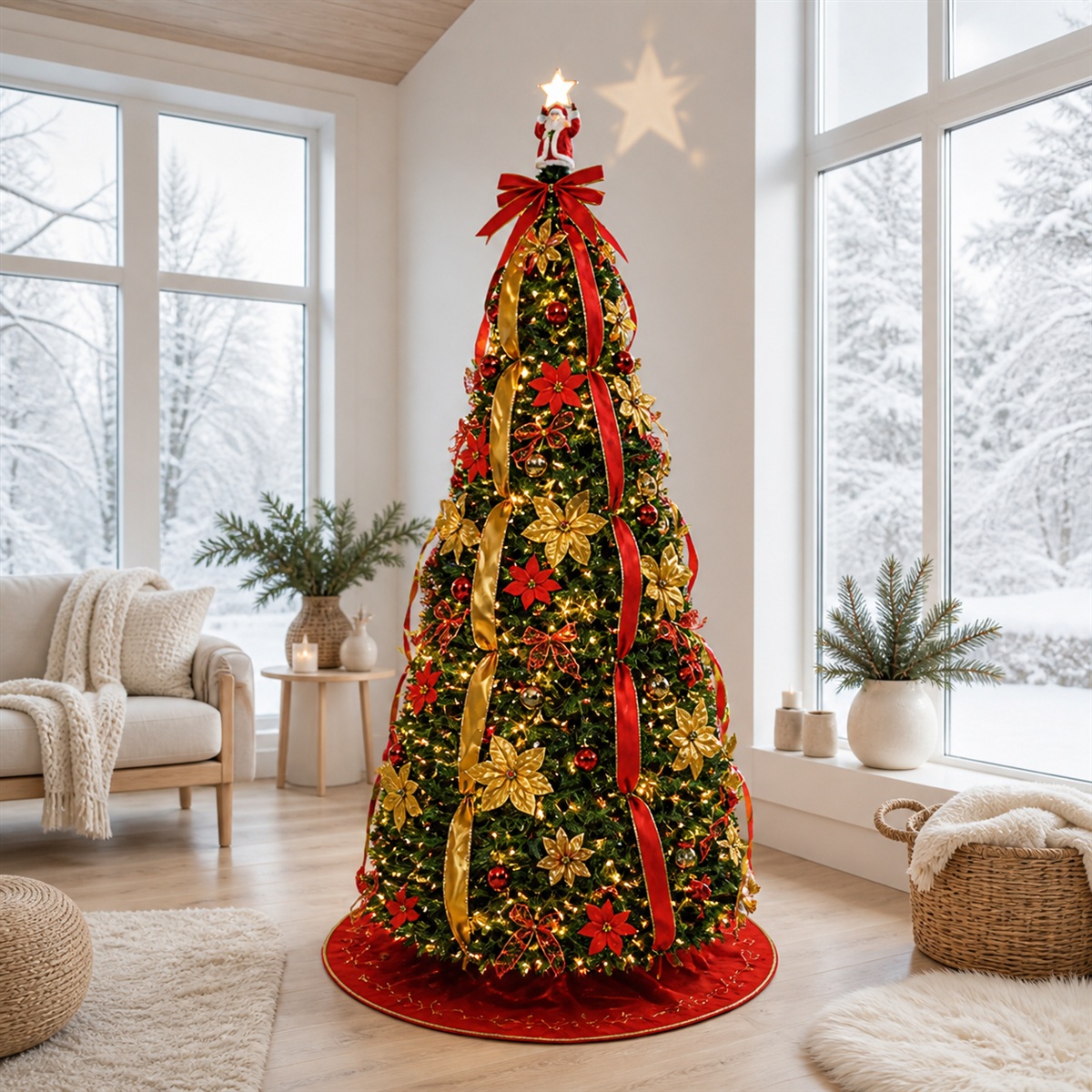 Sapin Superstar Santa illuminé en vue principale
