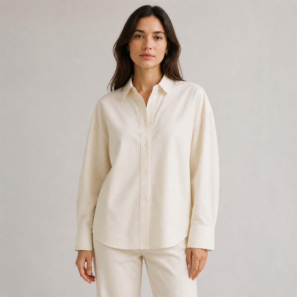 Chemise oversize en coton écru - vue principale