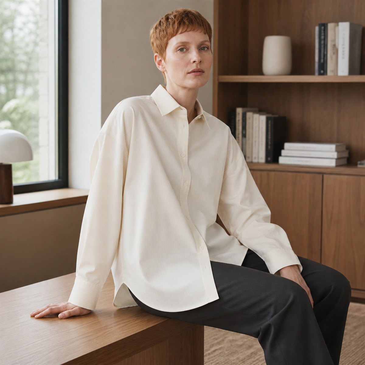 Chemise oversize écrue vue de dos