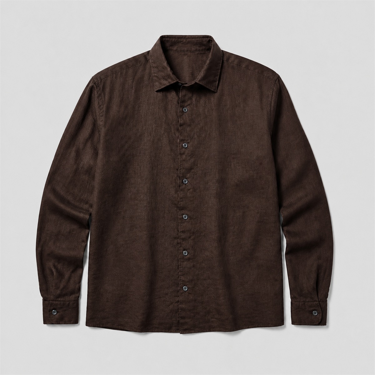 Chemise en lin marron foncé