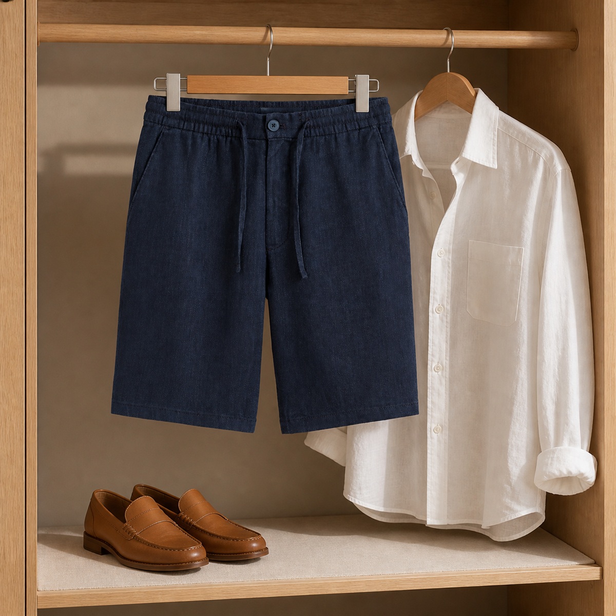 Tenue soignée avec le bermuda marine
