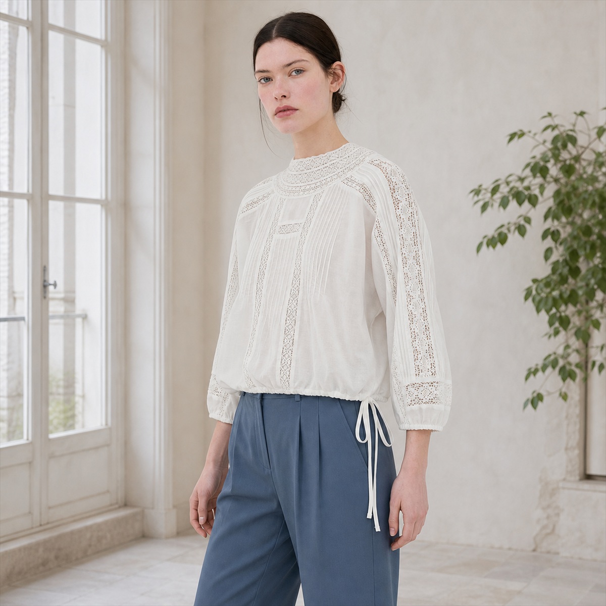 Liens latéraux et tombé de la blouse