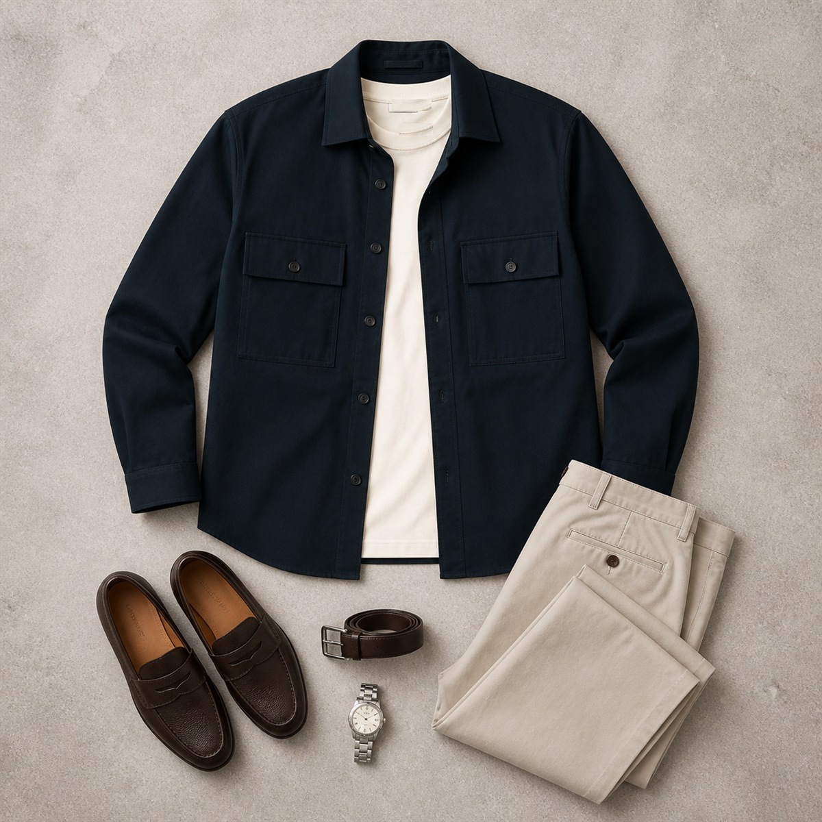 Tenue décontractée avec la surchemise