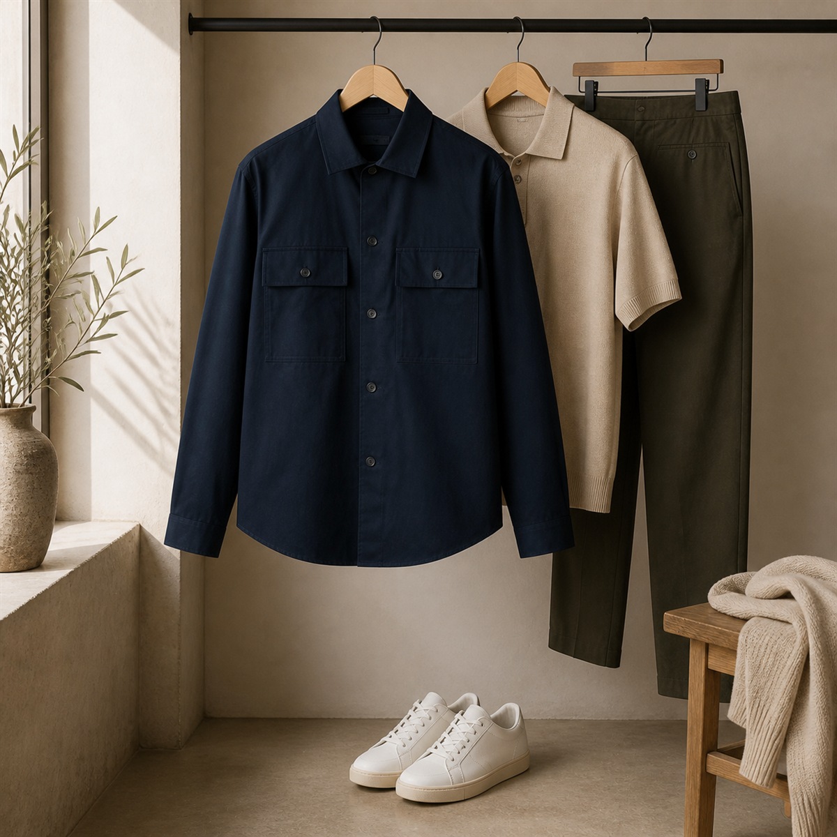 Tenue soignée avec la surchemise en coton