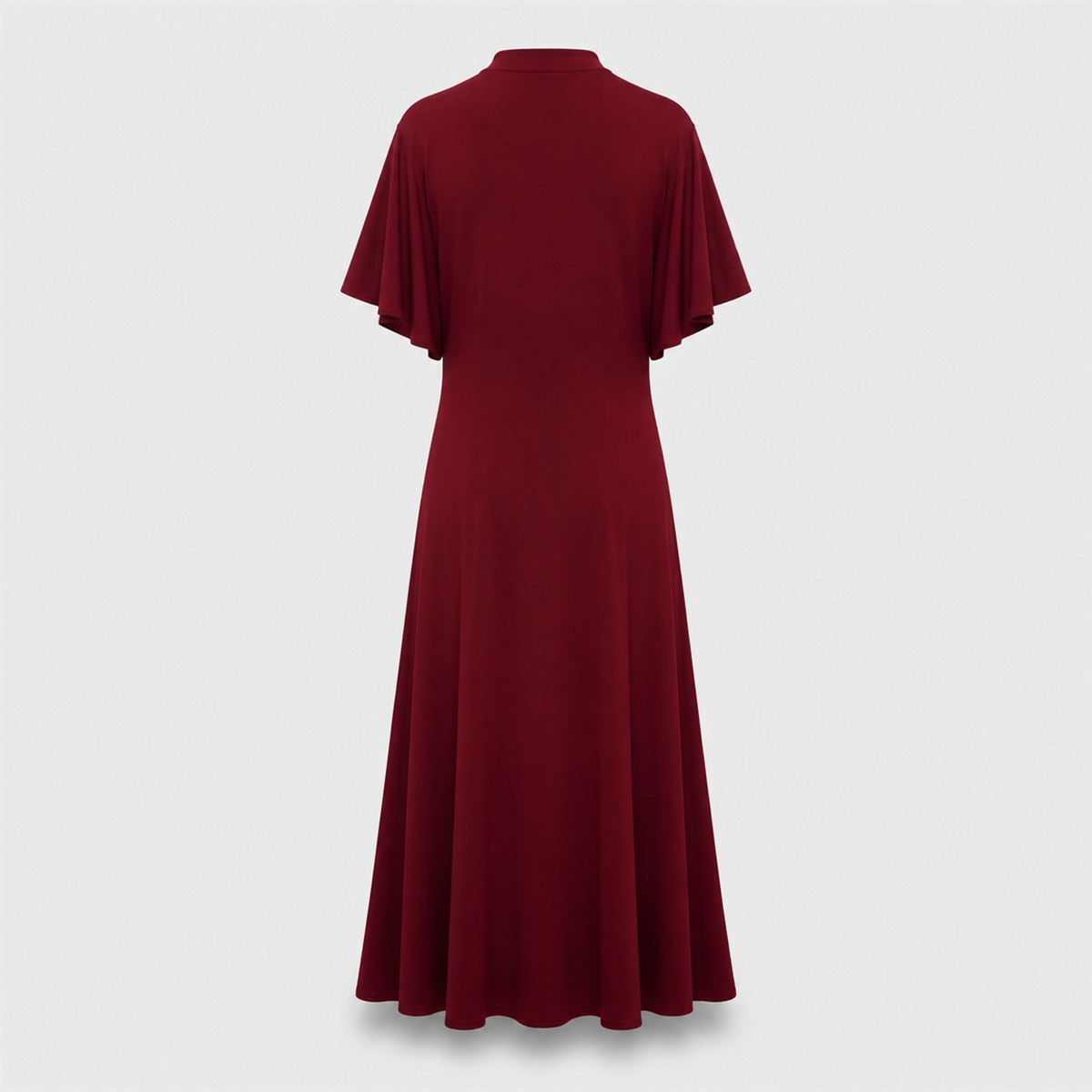 Robe bordeaux à col Perkins - vue de dos