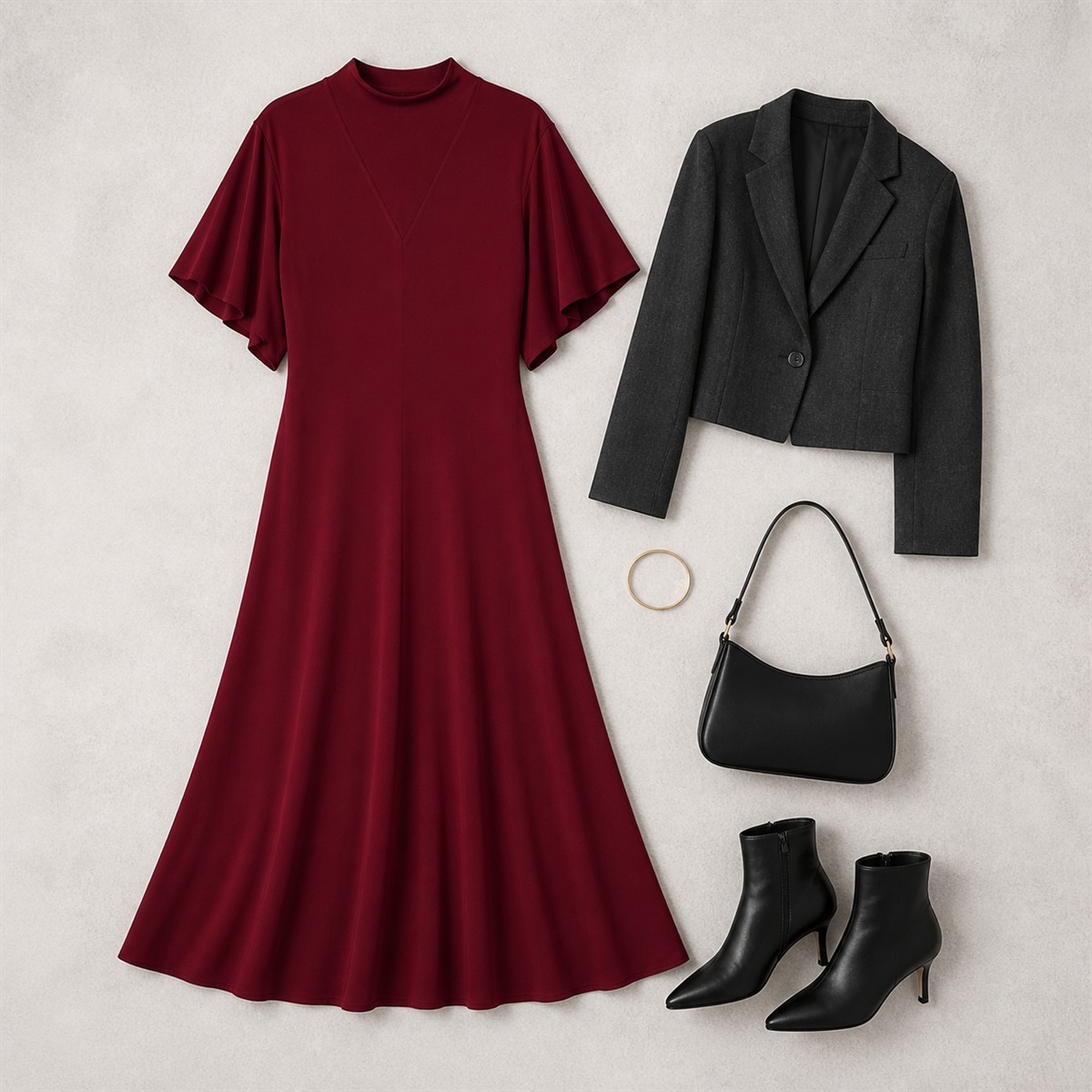Tenue habillée avec la robe à manches cloche