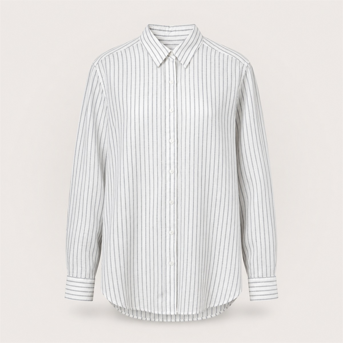 Chemise femme 100 % lin premium rayée - vue de face
