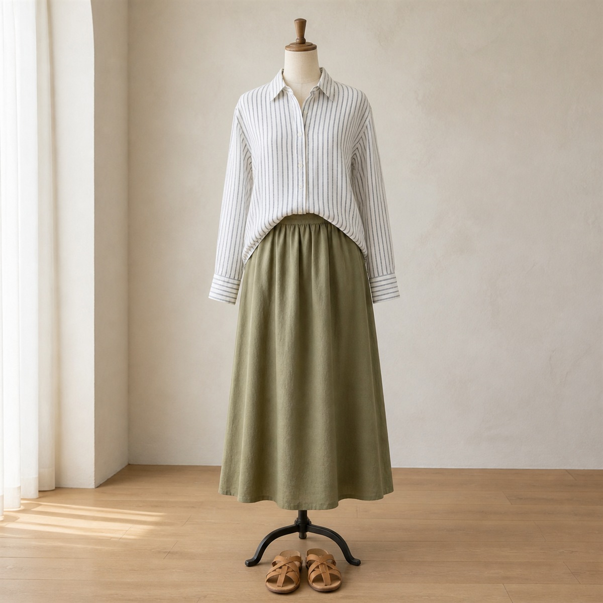 Association de la chemise en lin avec un pantalon fluide