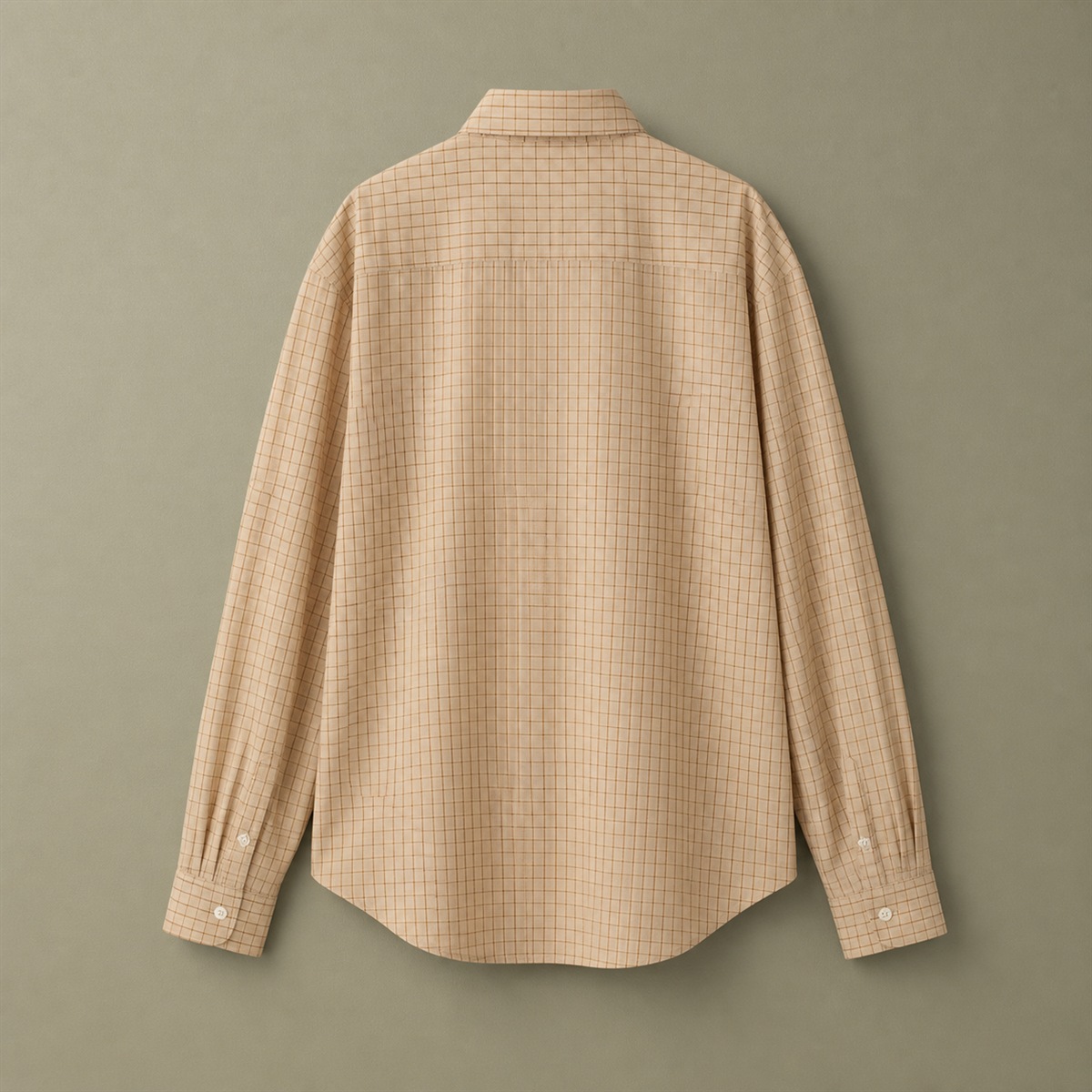Chemise femme en coton à carreaux marron - vue de dos