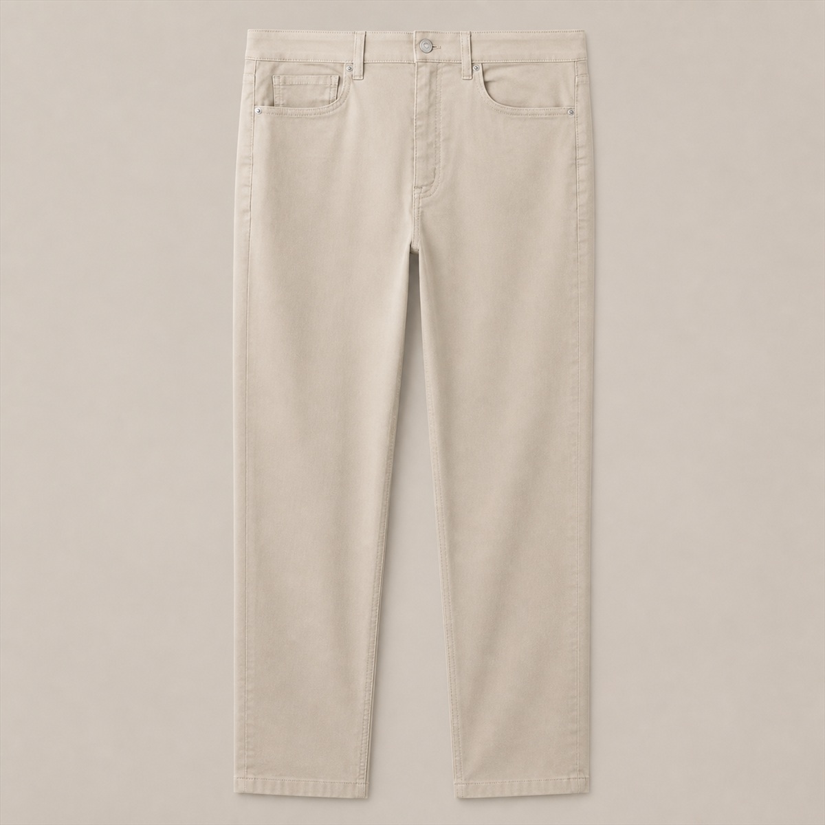 Pantalon homme regular fit beige — vue de face