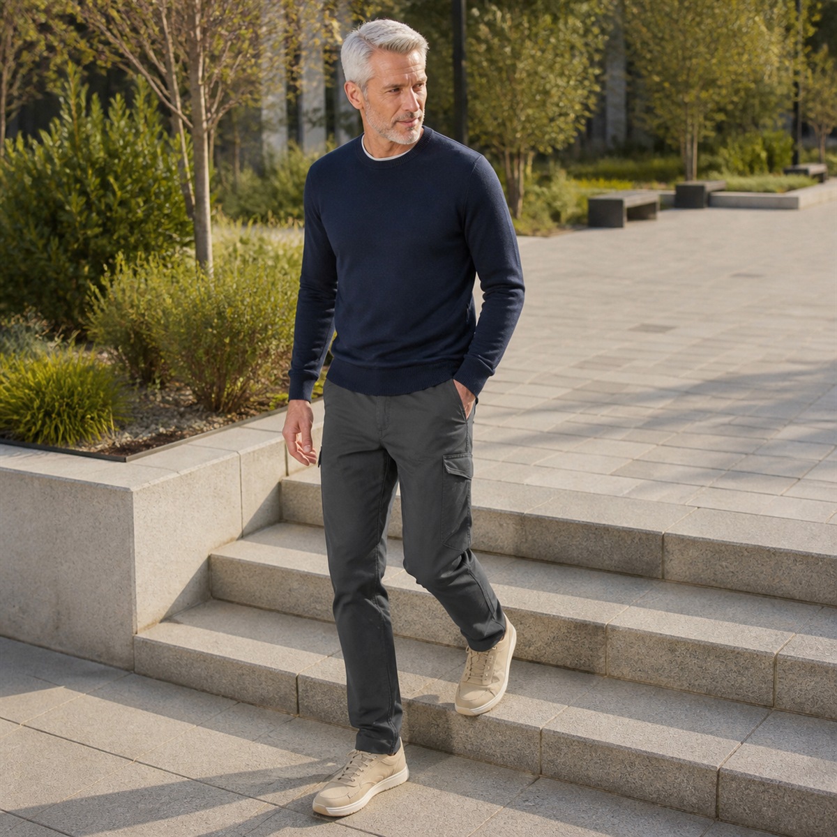Pantalon de randonnée porté dans un parc urbain