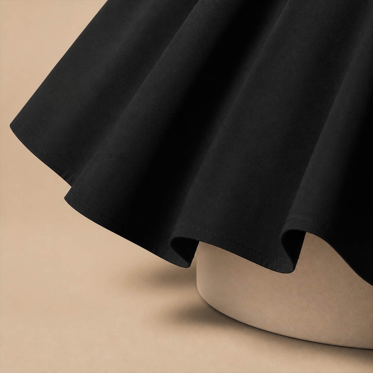 Détail de l'ourlet et du tissu en coton
