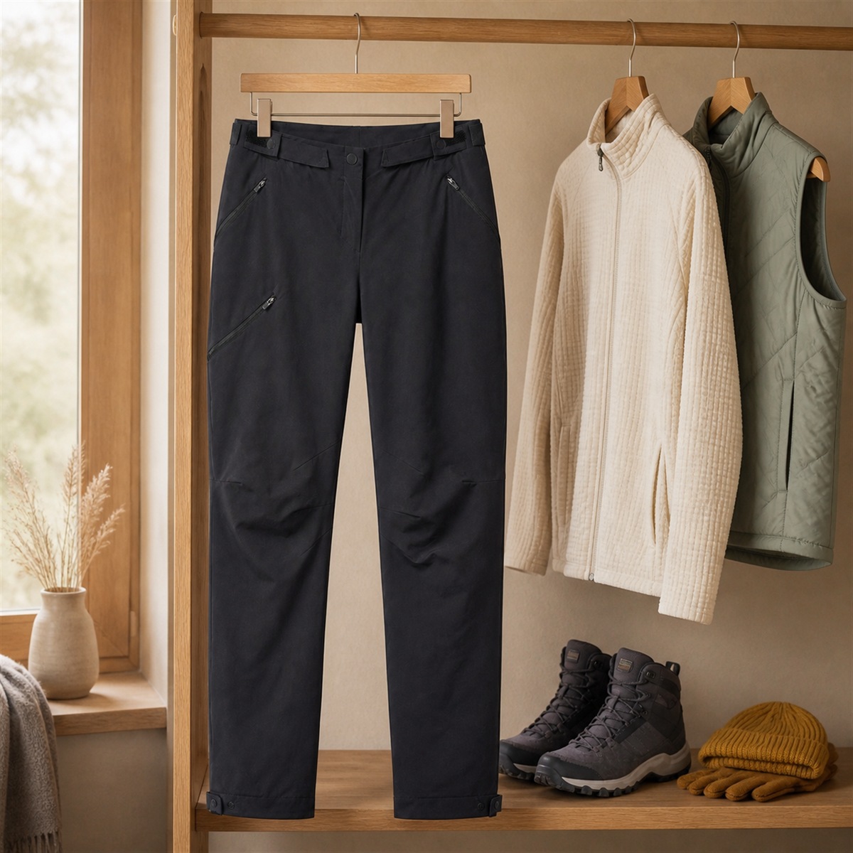 Tenue de plein air légère avec pantalon noir fumé