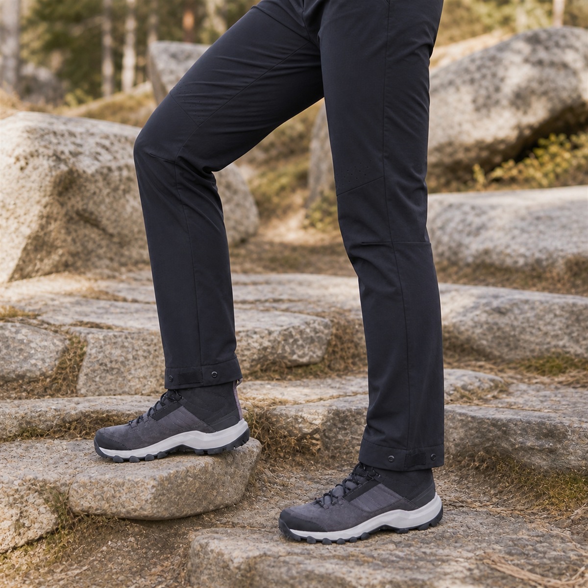 Détail des genoux préformés et du bas de jambe réglable