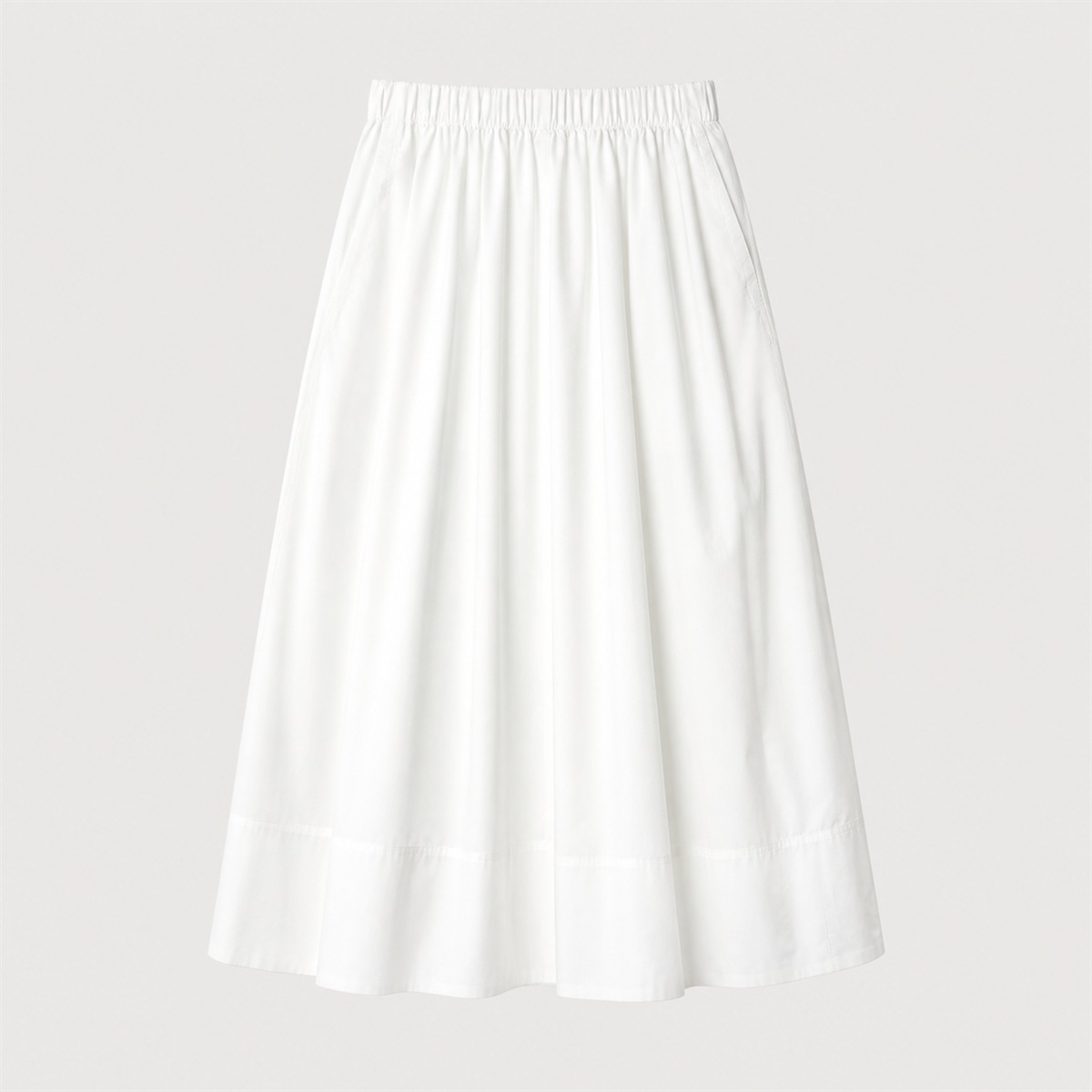 Jupe longue blanche en coton mélangé — vue de face