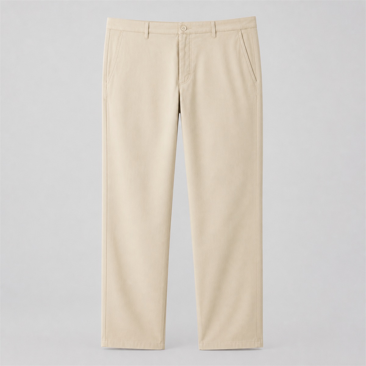 Chino beige homme en coton stretch — vue de face
