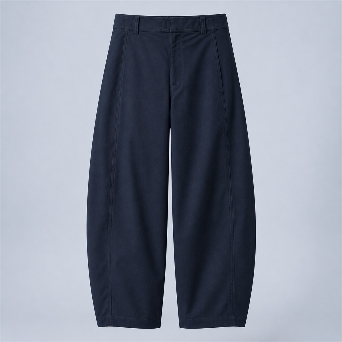 Pantalon Barrel femme bleu marine — vue de face
