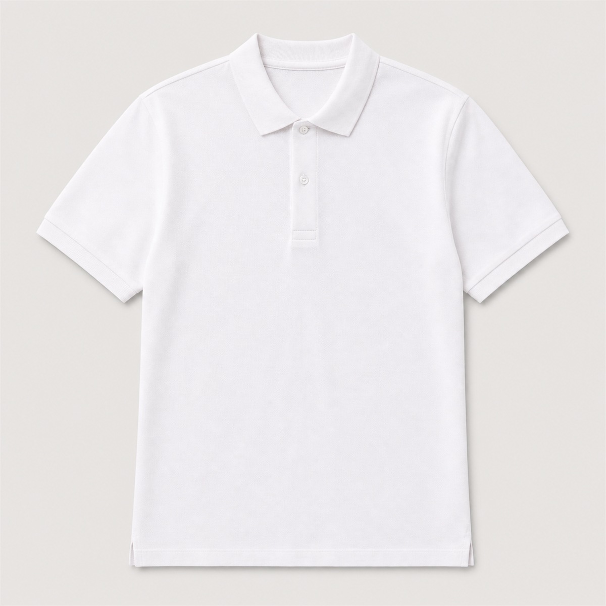 Polo blanc homme en piqué de coton — vue de face