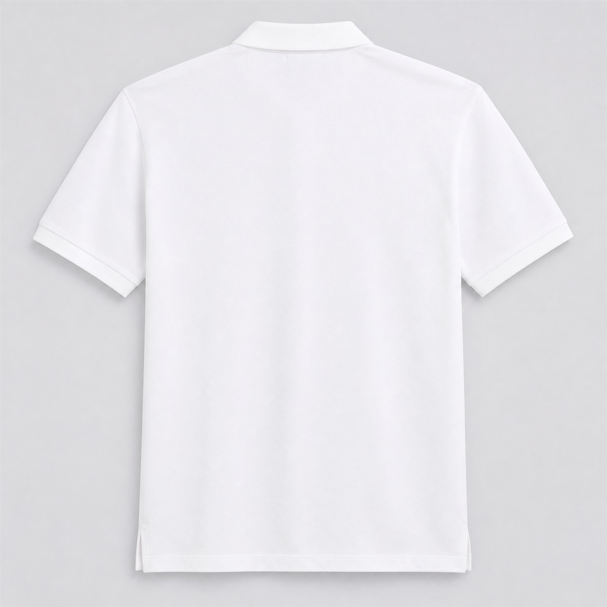 Polo blanc homme en piqué de coton — vue de dos