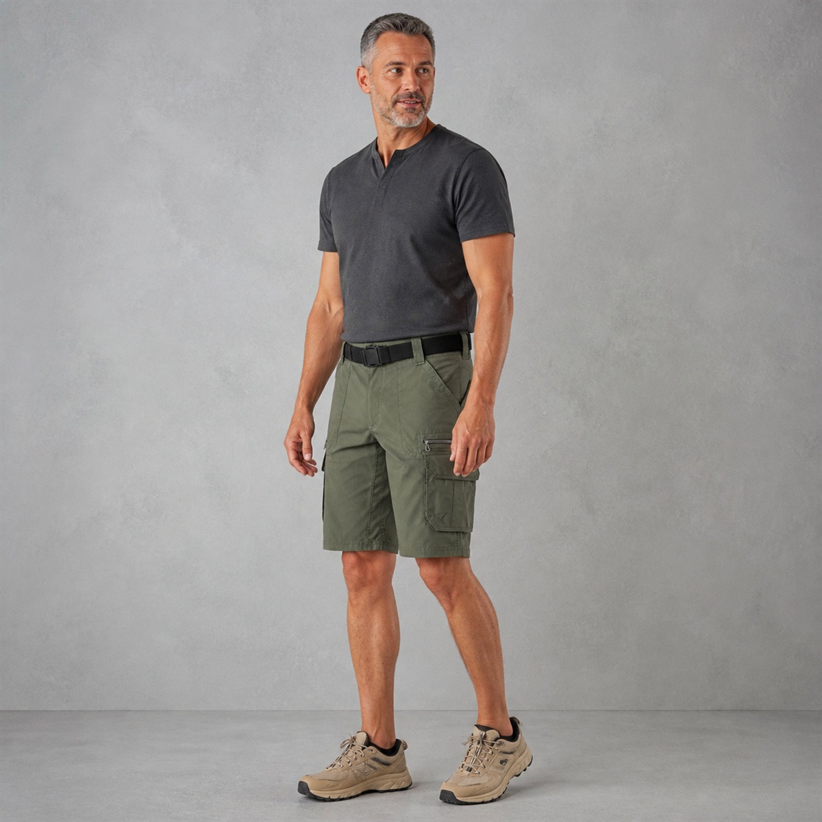 Short cargo NH500 vert fumé — vue de face