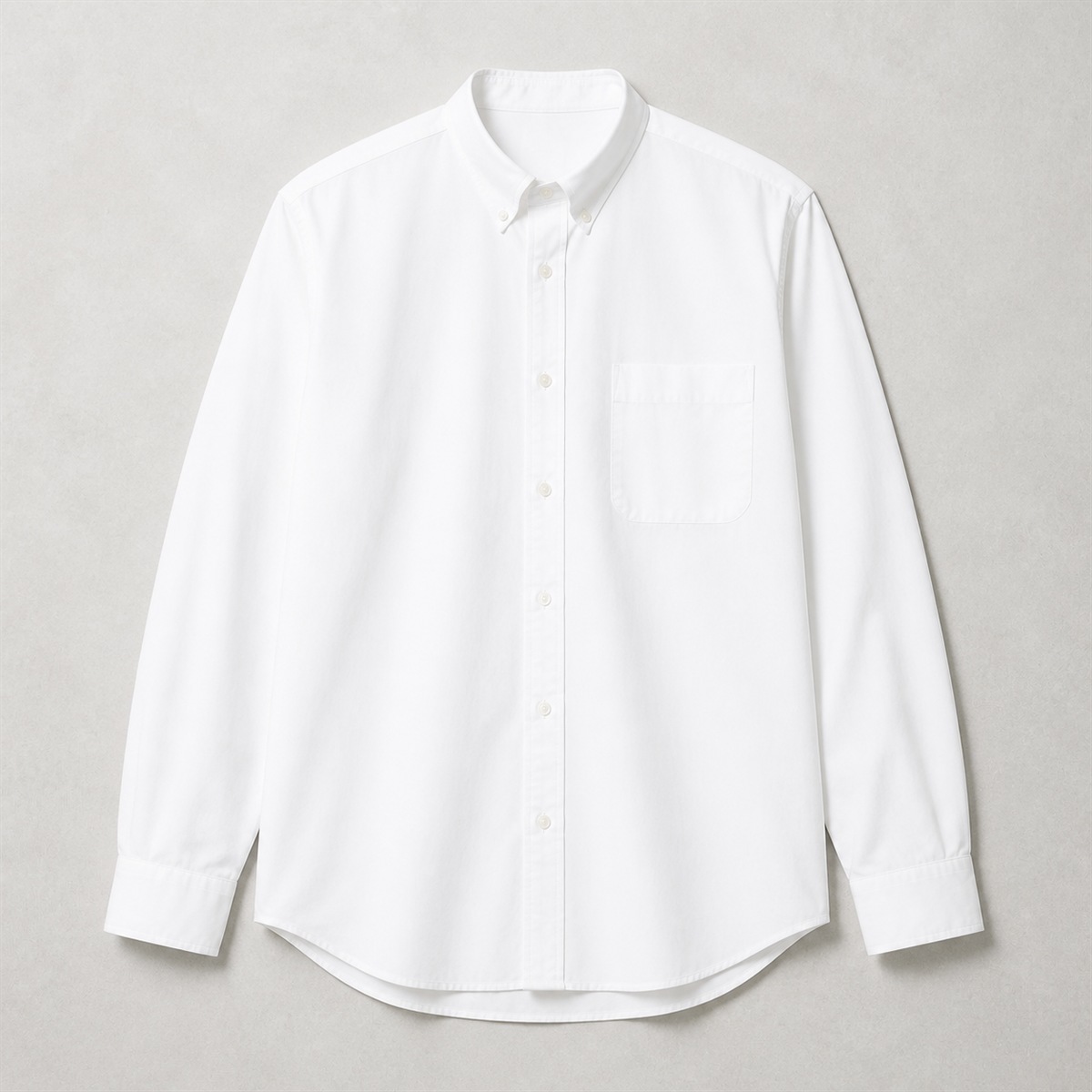 Chemise blanche en coton extra-fin à col boutonné — vue de face