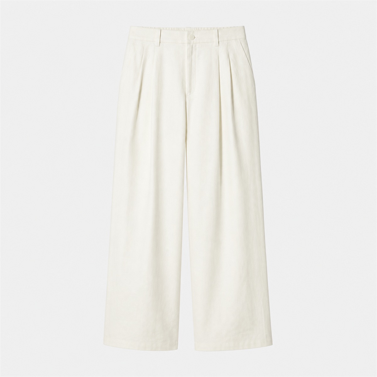 Pantalon blanc cassé en lin mélangé — vue de face