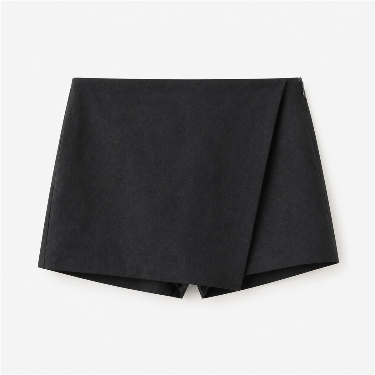 Jupe-culotte grise en lin mélangé — vue de face