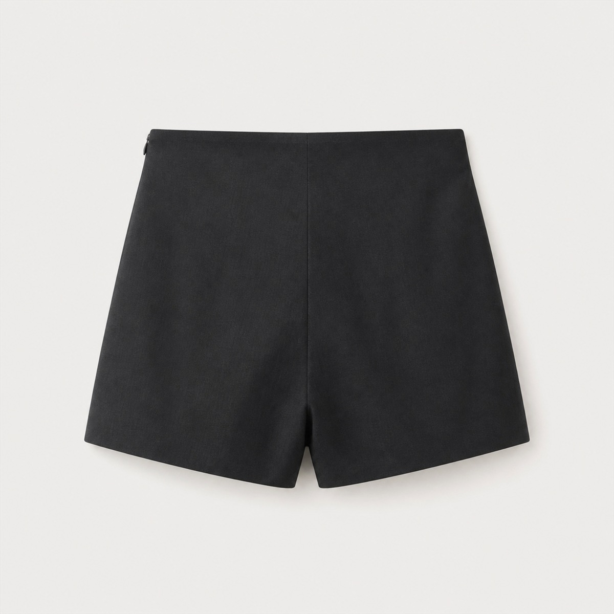Jupe-culotte grise en lin mélangé — vue de dos