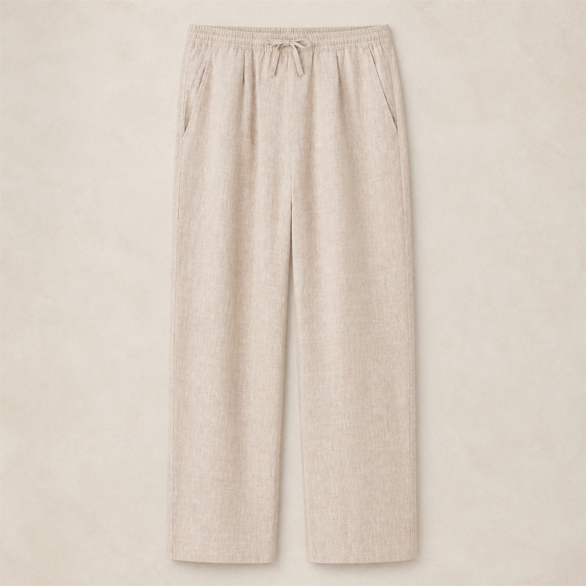 Pantalon homme loose 100 % lin naturel — vue de face