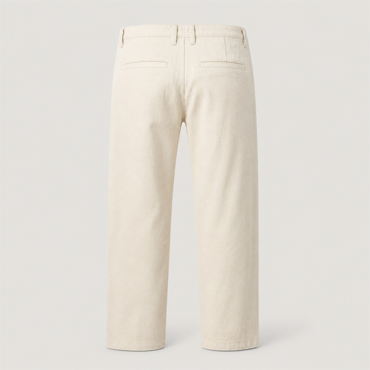Pantalon écru regular-fit en coton et lin — vue de dos
