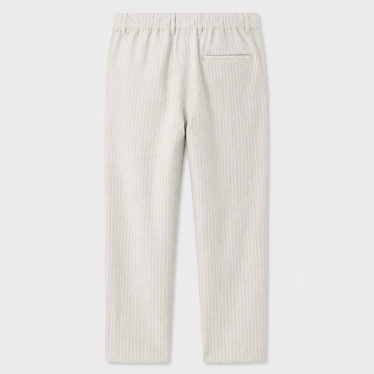 Pantalon homme rayé en lin et coton — vue de dos