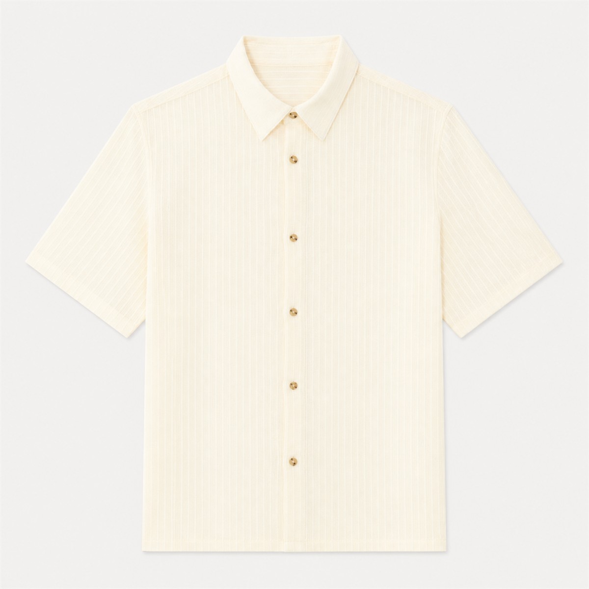 Chemisette homme blanche texturée en coton — vue de face