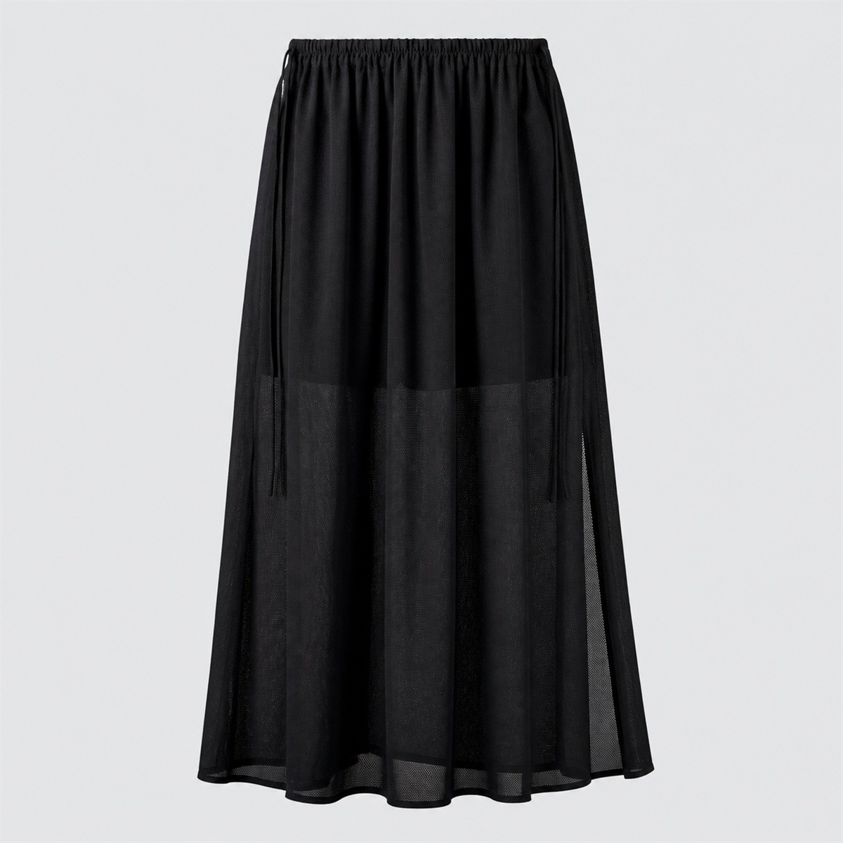 Jupe longue en mesh noire — vue de face