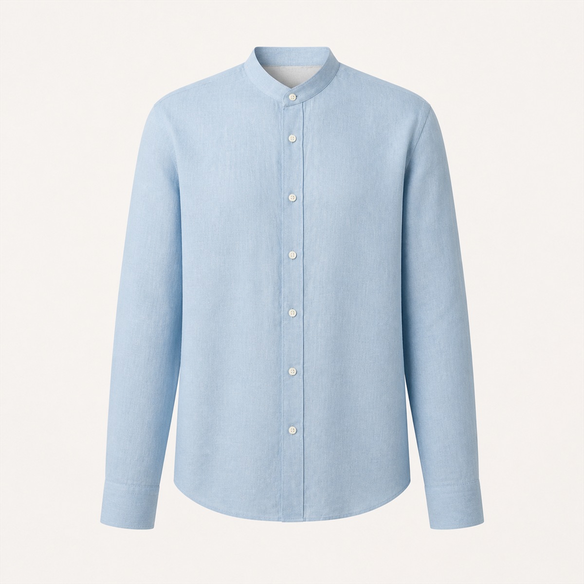 Chemise homme bleu porcelaine en lin - vue de face