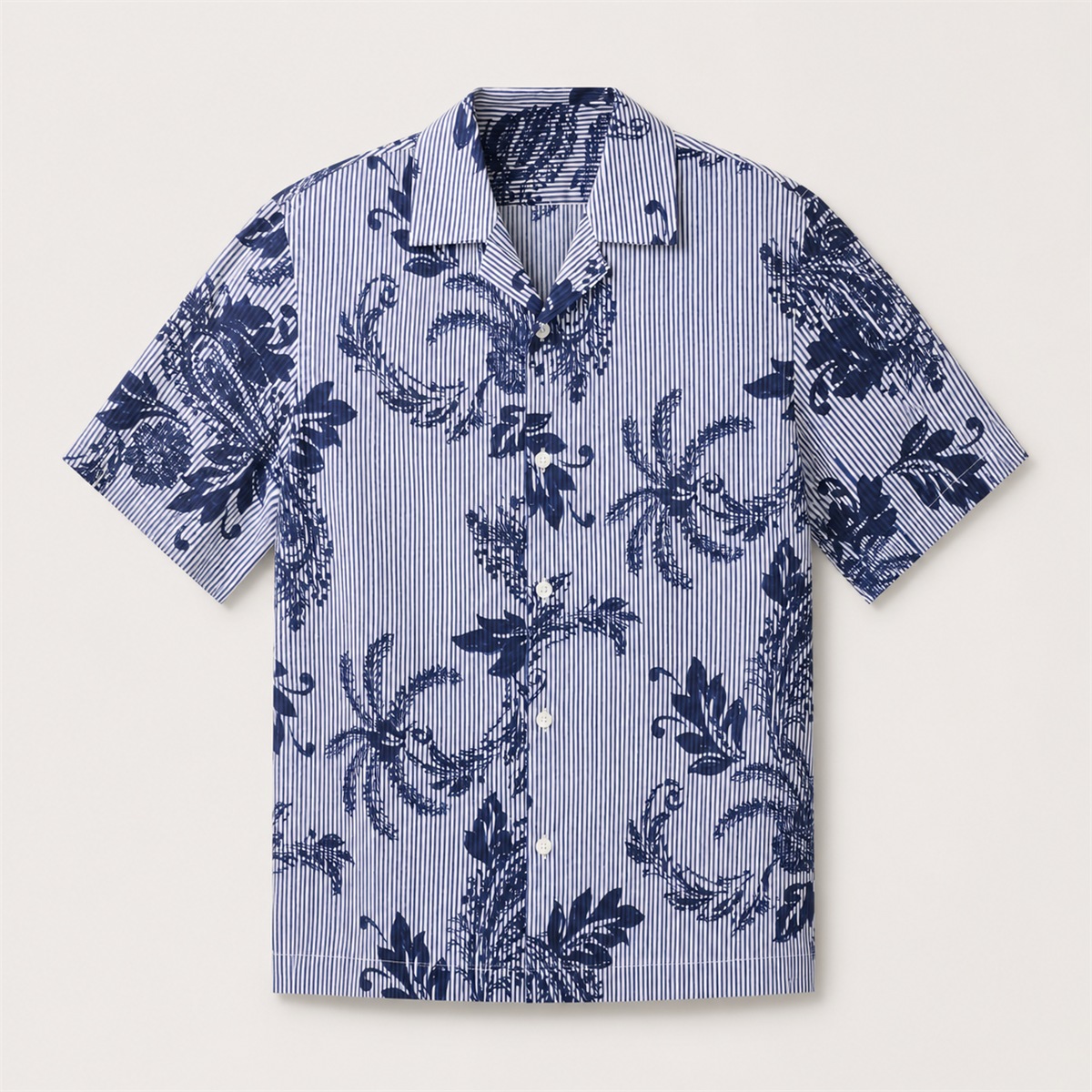 Chemise homme imprimée bleu encre - vue de face