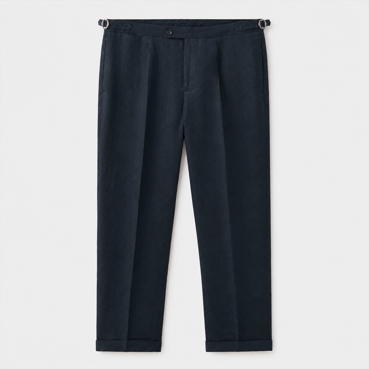 Pantalon homme en lin bleu marine - vue de face