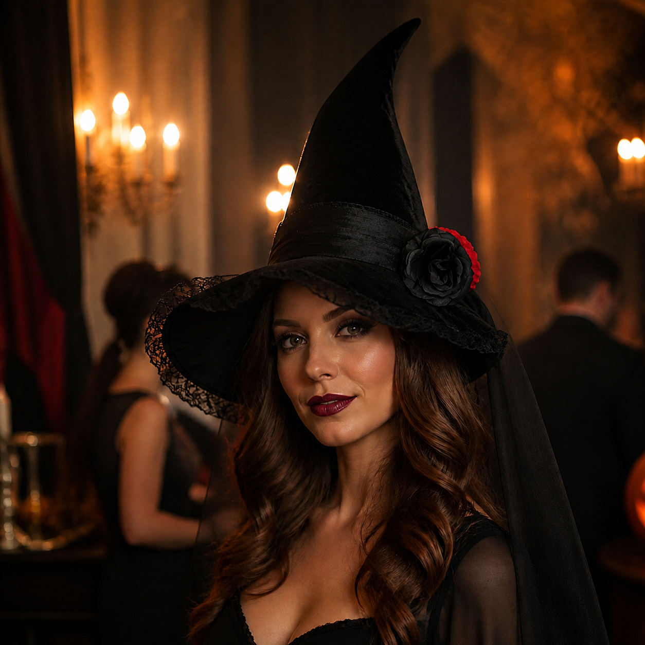 🖤 Chapeau de sorcière baroque à voile | Spécial Halloween 🎃