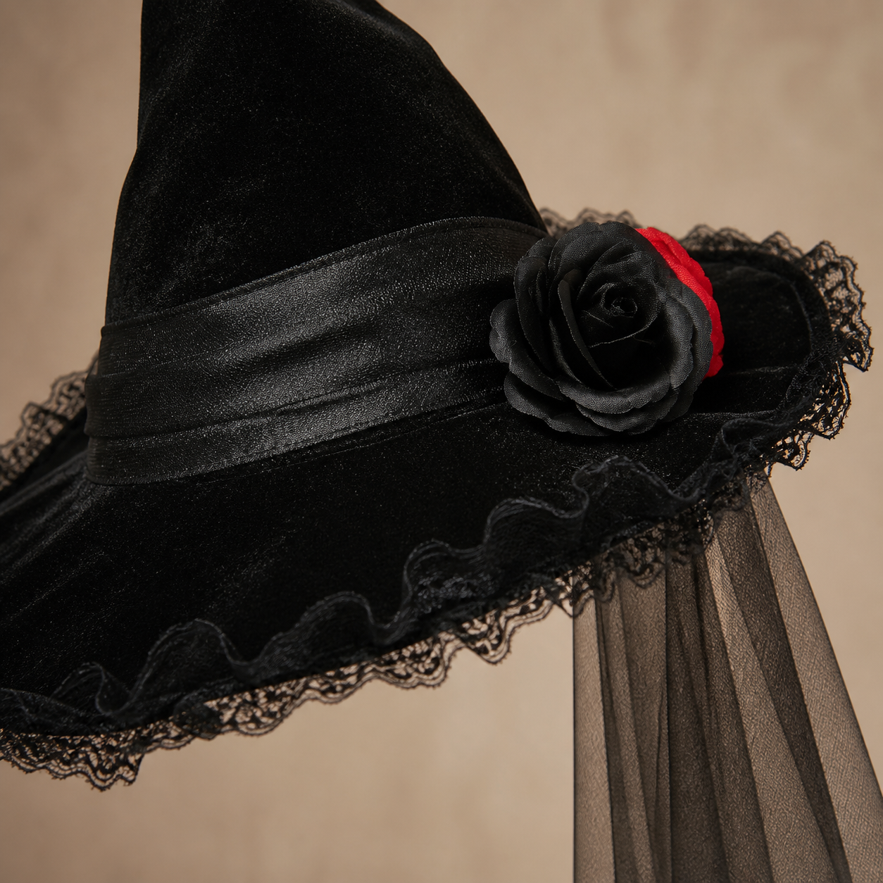 🖤 Chapeau de sorcière baroque à voile | Spécial Halloween 🎃