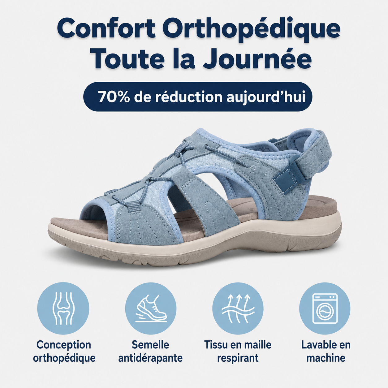 Sandales rétro pour femmes – chaussures orthopédiques, soulagement des douleurs aux pieds