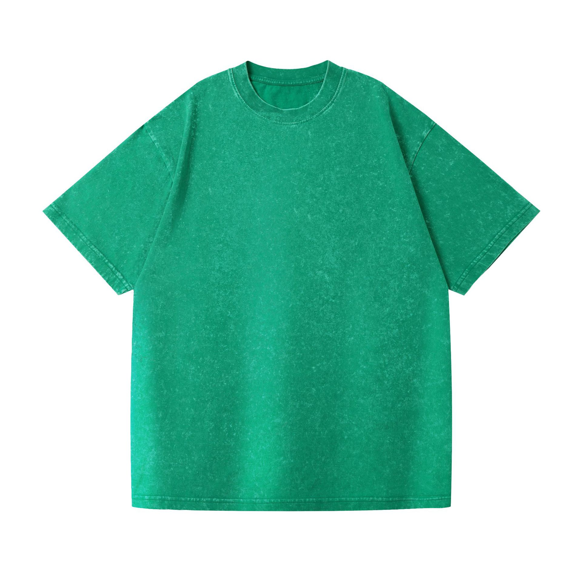 Men's oversized acid wash T-shirt - Emerald Green