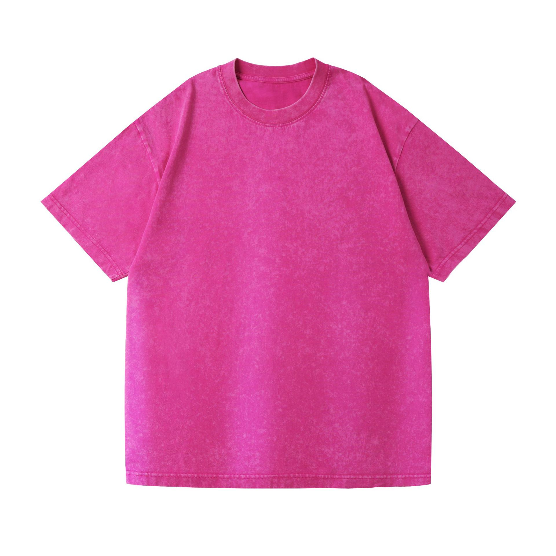 Men's oversized acid wash T-shirt - Hot Pink