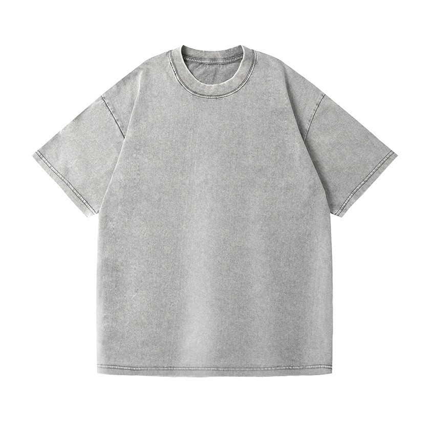 Men's oversized acid wash T-shirt - Light Gray