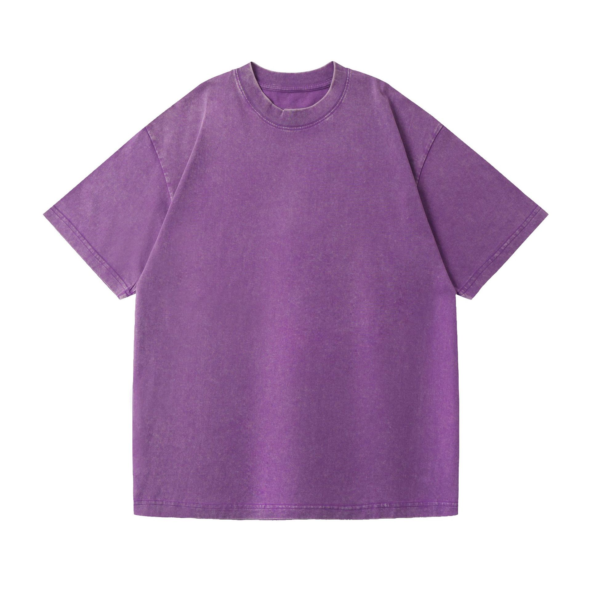 Men's oversized acid wash T-shirt - Purple